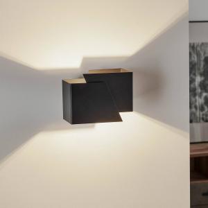 Nástenné svetlo Frost v hranatom tvare, čierne