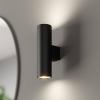 Euluna nástenné svetlo Marion, čierne výška 18 cm oceľ up/down