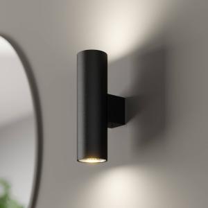 Euluna nástenné svetlo Marion, čierne výška 18 cm oceľ up/down