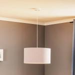 Závesné svietidlo Bristol, vzor tkaný, sivá