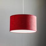 Závesné svietidlo Bristol, vzor tkaný, červené