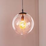 Závesné svietidlo 562, sklo číre, tienidlo/baldachýn čierny