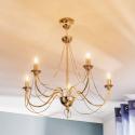 Luster retro, päťramenný 75 cm, zlatý