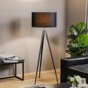 Stojacia lampa Tago, trojnožka, tienidlo na lampu čierna/zlatá