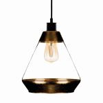 Závesné svietidlo Lonceng zo skla, dekor zlatý