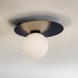 Stropné svietidlo Firn, okrúhle, 1-plameňové, čierne