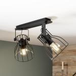 Stropné svietidlo Alano, čierne, 2-plameňové