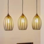 Závesné svietidlo Dali v čiernej farbe, 3-plameňové dlhé