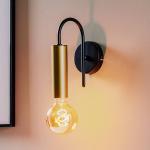 Nástenné svetlo Loppe, 1-plameňové, čierne/zlaté