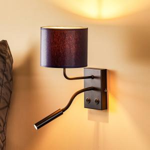 Nástenné svetlo Soho, valcovité, lampa na citanie modrá/zlatá