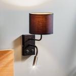 Nástenné svetlo Soho valcovité lampa na citanie čierna/zlatá