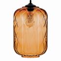 Závesné svietidlo Tezeusz so skleneným tienidlom jantárové Ø 24cm