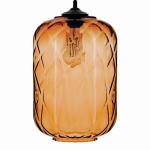 Závesné svietidlo Tezeusz so skleneným tienidlom jantárové Ø 24cm