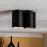 Stropné svietidlo Eye Tone II, čierne/zlaté