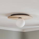 Stropné svietidlo Kenzo, okrúhle, hnedé/biele, 1-pl