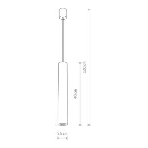 Závesné svietidlo Eye, 1-pl., grafit, výška tienidla 40 cm