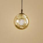 Závesné svietidlo Glassy, čierne, grafitové, sklo, Ø 14 cm, E14