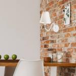 Nástenné svetlo Mary s textilným tienidlom, biele