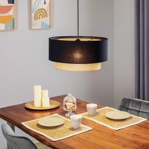 Závesné svietidlo Boho Ø 45 cm 1-ramenné čierne/juta