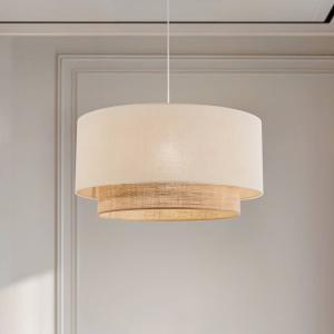 Závesné svietidlo Boho, Ø 60 cm 1-pl. ecru/juta hnedá