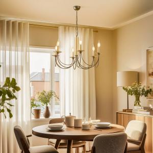 Luster Dofa, mosadz antik/čierna 6-pl