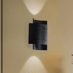 Euluna Isotta nástenné svetlo, polkruhové, čierne