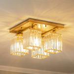 Stropné svietidlo AV-1795-4E 4-pl. štvorcové, antická zlatá