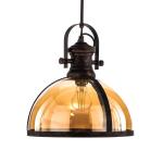 Závesné svietidlo AV-5063-1BSY sklenený tienidlo, medená/čierna