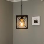 Závesné svietidlo AV-1732-1BSY čierne, 1-plameňové