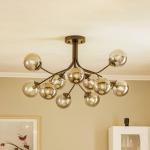 Stropné svietidlo AV-4286-12-BSY s kouřovými skleněnými koulemi