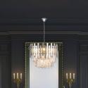 Závesné svietidlo Aspen kov chrómové sklenené kryštály výška 30 cm