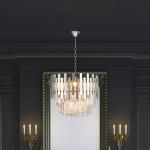 Závesné svietidlo Aspen kov chrómové sklenené kryštály výška 30 cm