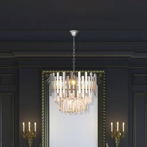 Závesné svietidlo Aspen kov chrómové sklenené kryštály výška 30 cm