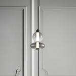 LED závesné svietidlo Daphne, sklo šedé-transparentné, výška 28 cm