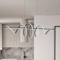 LED závesné svietidlo Twist, plast čierny, 30 W, dĺžka 110 cm