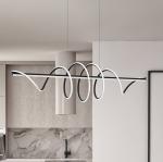 LED závesné svietidlo Twist, plast čierny, 30 W, dĺžka 110 cm