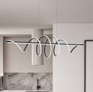 LED závesné svietidlo Twist, plast čierny, 30 W, dĺžka 110 cm