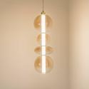 LED závesné svietidlo Daphne, sklo jantárové-transparentné, výška 62 cm