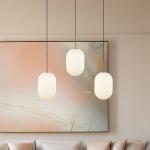 Závesné svietidlo Alias, kov zlatý Opálové sklo, 3-pl