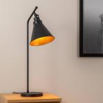 Stolová lampa Sivani MR-608, čierna/zlatá, kov, výška 50 cm