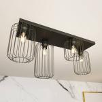 Stropné svietidlo Barn, 4-pl., 83 cm, čierne, kov, E27