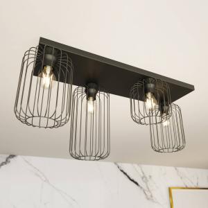 Stropné svietidlo Barn, 4-pl., 83 cm, čierne, kov, E27