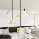 Závesné svietidlo Elit, 4-pl., Ø 30 cm, čierna/zlatá, kov