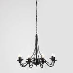 Luster ružový, čierny, 8-pl., kov