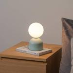 Stolová lampa Miki, mätovo zelená, výška 21 cm, kov/sklo, G9