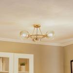 Stropné svietidlo Ranko, zlatá/chróm, 3-pl