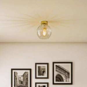 Stropné svietidlo Devi zo skla, transparentné