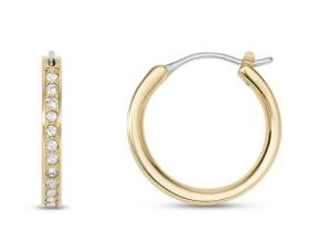 Fossil Nadčasové pozlátené náušnice kruhy so zirkónmi JOF00806710