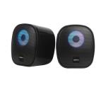 USB Reproduktory s RGB podsvietením 2x3W/5V čierna