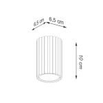 Stropné svietidlo Carbon, zlatá farba, výška 10 cm, hliník